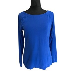 Lauren Ralph Lauren Long Sleeve Sapphire Boatneck Top‎ Womens Size Large